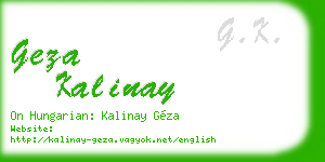 geza kalinay business card